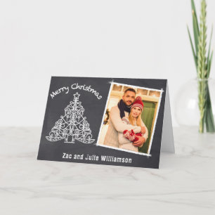 Fun Personalised Chalkboard Christmas Photo Holiday Card