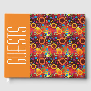 Fun Personalised Christian Scripture ORANGE Circle Guest Book