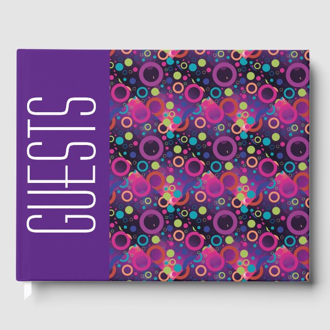 Fun Personalised Christian Scripture PURPLE Circle Guest Book (Front)