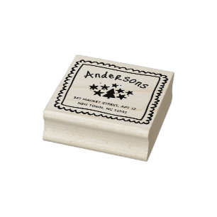 Fun Personalised Christmas Return Address Rubber Stamp