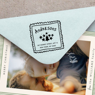 Fun Personalised Christmas Return Address Rubber Stamp