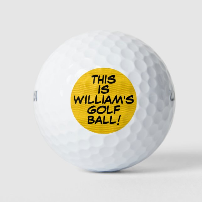 Fun Personalised Comic Book Message Name Golf Balls (Front)