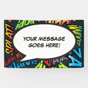 Fun Personalised Comic Book Speech Bubble Banner
