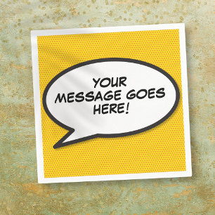 Fun Personalised Comic Book Speech Bubble Napkin