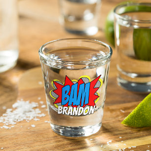 Fun Personalised Custom Comic Book Pop Art Style Shot Glass