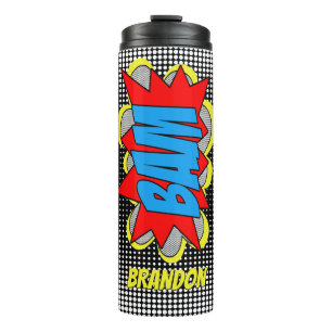 Fun Personalised Custom Comic Book Pop Art Style Thermal Tumbler