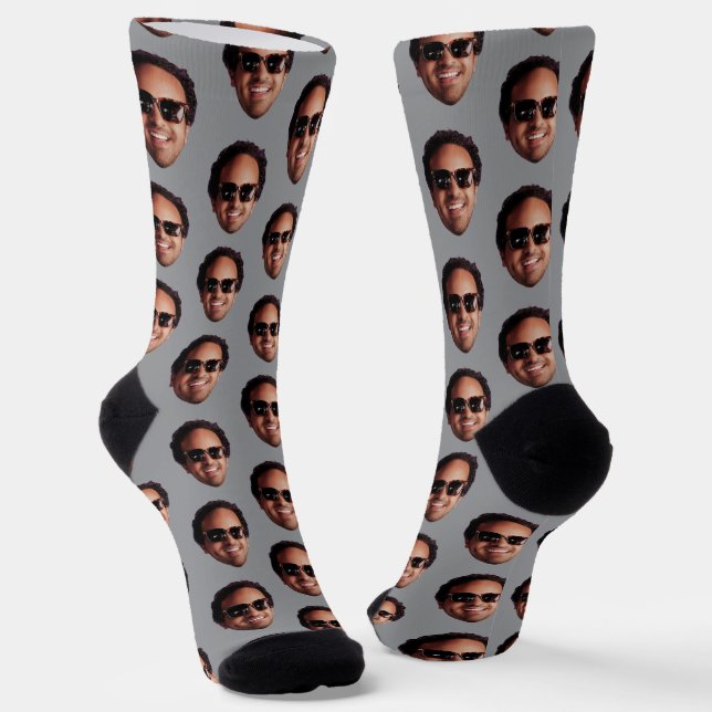 Fun Personalised Face Photo Socks (Angled)