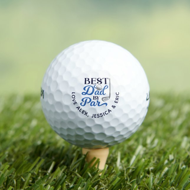 Fun Personalised Gift For Golf Dad Best Dad By Par Golf Balls (Insitu Tee)