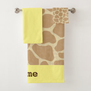 Fun Personalised Giraffe Bath Towel Set