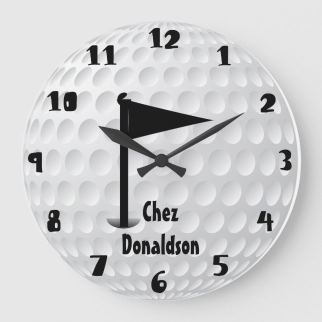 Fun Personalised Golf Large Clock (Front)