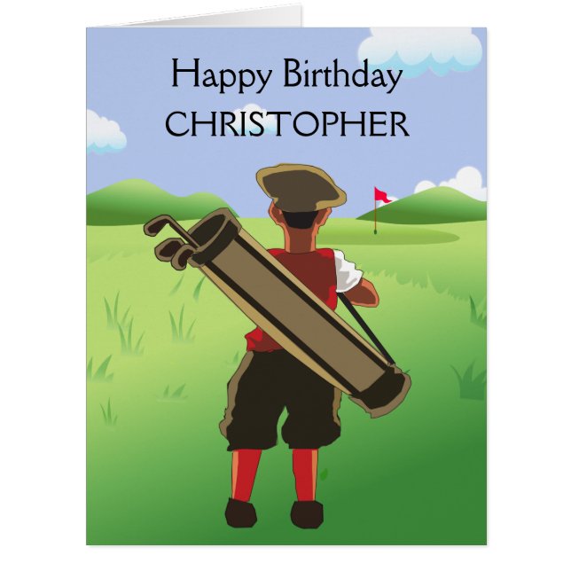 Fun Personalised Golfer on golf course (Front)