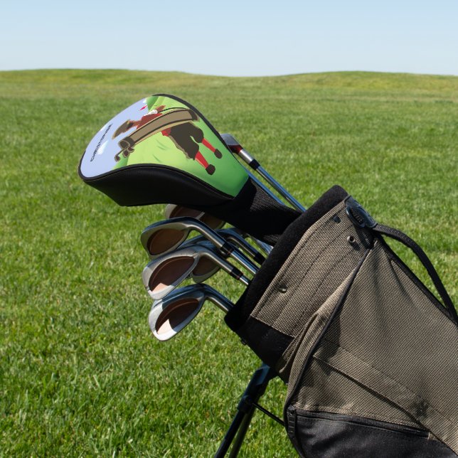 Fun Personalised Golfer on golf course Head Cover (In Situ)