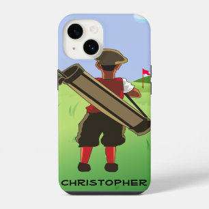 Fun Personalised Golfer on golf course iPhone 14 Case