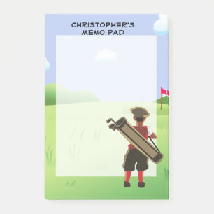 Fun Personalised Golfer on golf course Post-it Notes