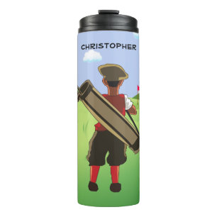 Fun Personalised Golfer on golf course Thermal Tumbler