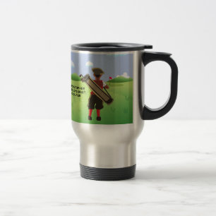 Fun Personalised Golfer on golf course Travel Mug