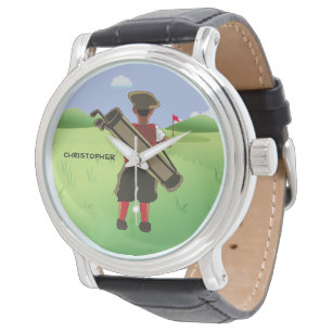 Fun Personalised Golfer on golf course Watch