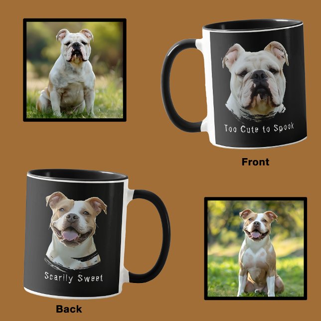 Fun Personalised Halloween Dog Photo Mug Too Cute  (Creator Uploaded)