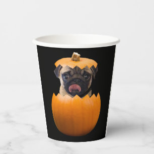Fun Personalised Halloween Pumpkin Puppy Dog Photo Paper Cups