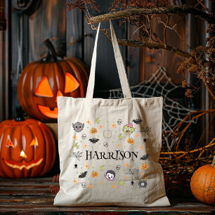 Fun Personalised Monster Trick-Or-Treat Tote Bag