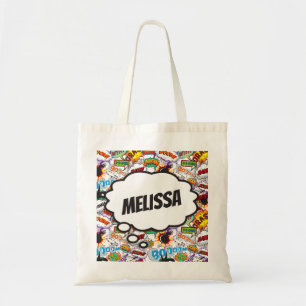 Fun Personalised Name Comic Book Tote Bag