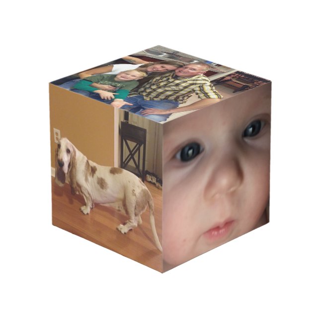 Fun Personalised Photo Cube Box in 2 Sizes (Front Angled)