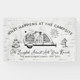 Fun Personalised Rustic Camping Banner