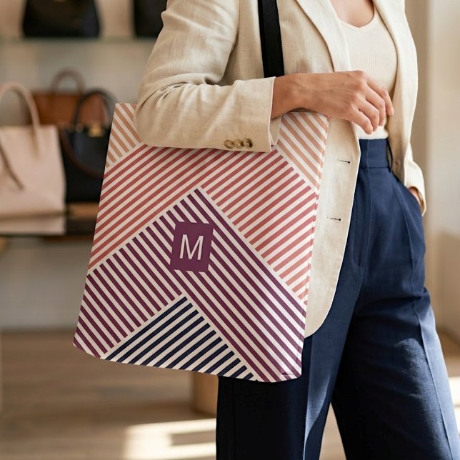 Fun Personalised Shopping Bag With Stripes Pattern (Creator Uploaded)