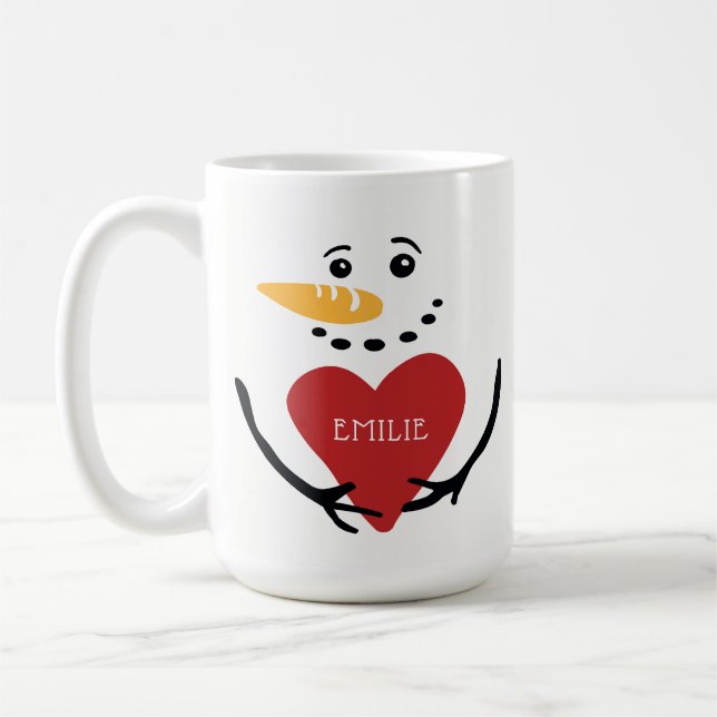Fun Personalised Snowman Coffee Mug (Left)