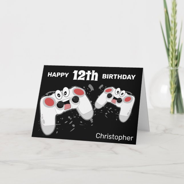 Fun Personalised Video Gamer | Age | Birthday Card (Front)