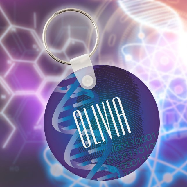 Fun Personalized DNA Fingerprint Medical Science  Key Ring (Fun Personalized DNA Fingerprint Medical Science Keychain)