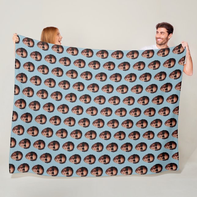 Fun Personalized Face Photo Fleece Blanket (In Situ)