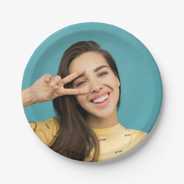Fun Personalized Your Face Custom Photo  Paper Plate (Front)
