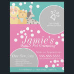 Fun Pet Services Grooming Dog Bubbles  Flyer<br><div class="desc">Modern Flyers for Pet Grooming Business</div>