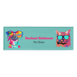 Fun Pet Sitter Dog Walker Name Tag