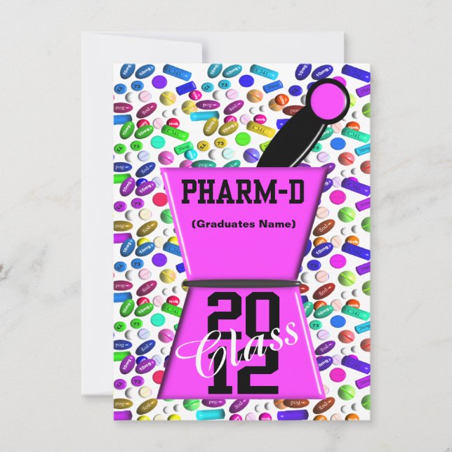 Fun Pharm-D Graduation Invitations (Front)