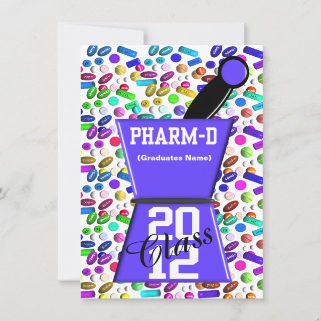 Fun Pharm-D Graduation Invitations (Front)