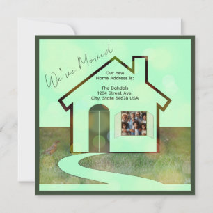 Fun Photo and Birds We've Moved Home Announcement 