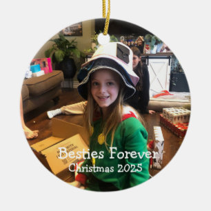 Fun Photo BESTIES 2024 Christmas Personalise Ceramic Tree Decoration