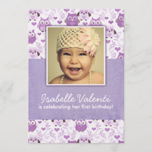 Fun Photo Owls Birthday Party Invitation 5X7