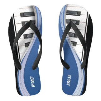 Fun Piano Design With Blue Swoosh Jandals