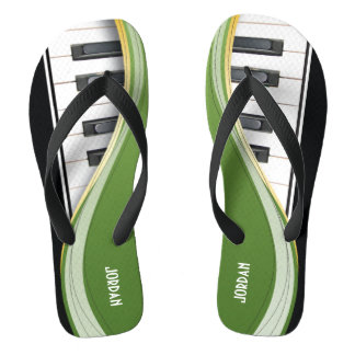 Fun Piano Design With Green Swoosh Jandals