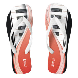 Fun Piano Design With Red Swoosh Jandals