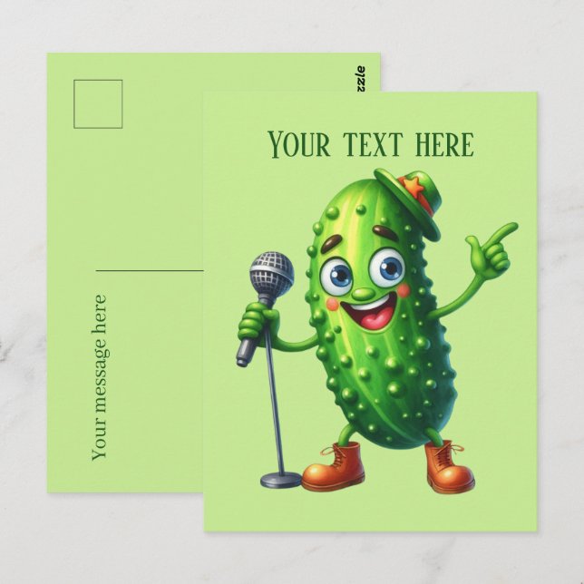 Fun pickle lovers add text  postcard (Front/Back)