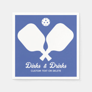 Fun Pickleball Party Dinks and Drinks Custom Text Napkin