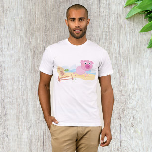 Fun Pig on Farm with Barn and Fence T-Shirt