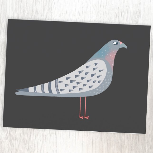 Fun Pigeon Bird Postcard (Fun pigeon postcard for bird lovers)