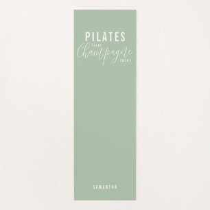 Fun Pilates First Champagne Later Green Workout Yoga Mat