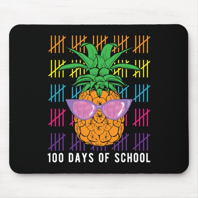 Fun Pineapple 100 Days Of School Teacher And Stude Mouse Pad (Front)