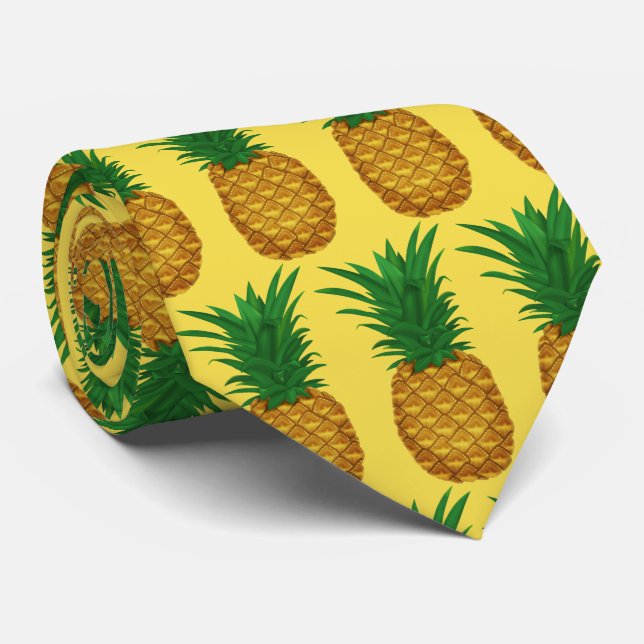 Fun Pineapple pattern tiled fruit tie (Rolled)